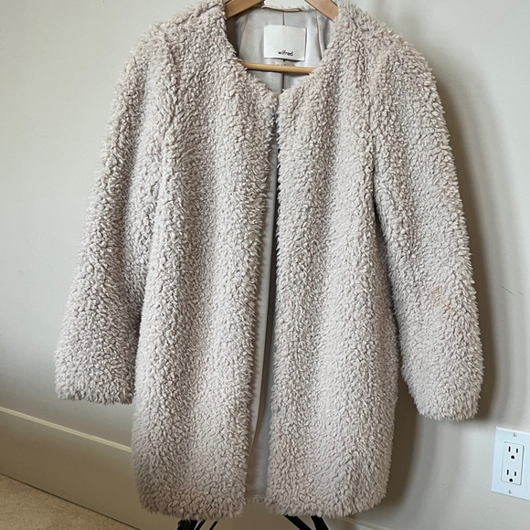 Wilfred Jackets & Blazers - Aritzia Wilfred Cream Sherpa Laboratoire Jacket size small